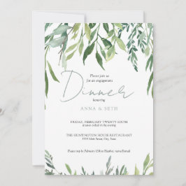 ウォーターカラーグリーン婚約ディナー 招待状