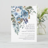 ウォーターカラーグリーン&ピンクフローラブライダルシャワー 招待状 (スタンド正面)