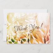 ウォーターカラーグリーン&金ゴールドモンステ葉ラ結婚の製品 サンキューカード (裏面)