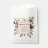 ウォーターカラーグレーブラウンオータム結婚式の引き出物バッグ フェイバーバッグ (正面)