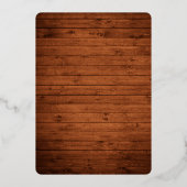 ウォーターカラーグレープつる植物リースウッ結婚ドズ金ゴールド 箔招待状 (裏面)