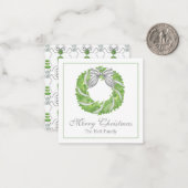 ウォーターカラーグレーボウリースとグリーントピアリー ノートカード (正面/裏面インサイチュ)