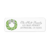 ウォーターカラーグレーボウリースとグリーントピアリー ラベル (正面)