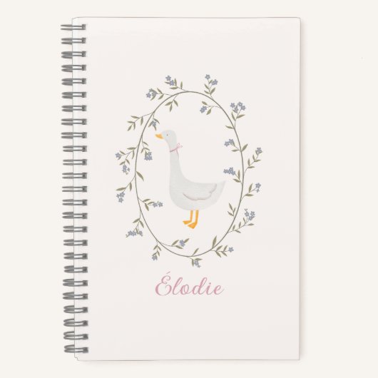 ウォーターカラーグース名前をカスタムする ノートブック (正面)