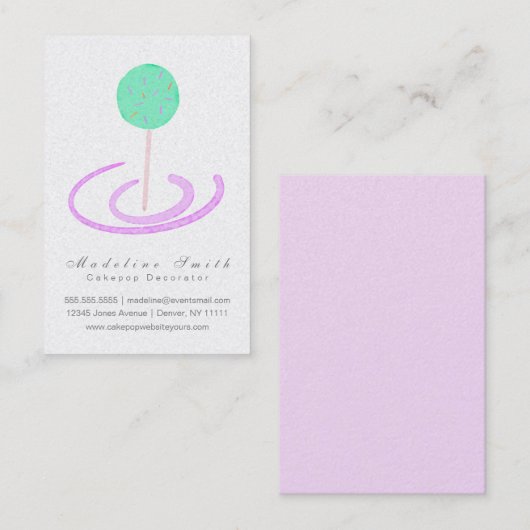 ウォーターカラーケップクッキーベーキングケーキデコレーター 名刺 (正面/裏面)