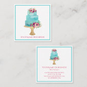 ウォーターカラーケーキショッププロフェッショナルベーカリー スクエア名刺 (正面/裏面)