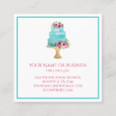 ウォーターカラーケーキショッププロフェッショナルベーカリー スクエア名刺 (裏面)