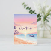 ウォーターカラーケープヴェルデサンセット ポストカード (スタンド正面)