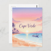 ウォーターカラーケープヴェルデサンセット ポストカード (正面/裏面)