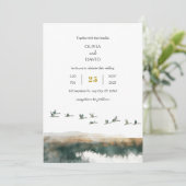 ウォーターカラーゲーゼコーストトワイライトビーチ結婚式 招待状 (スタンド正面)