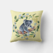 ウォーターカラーコアラおよびユーカリリース クッション (裏面)