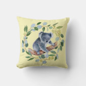 ウォーターカラーコアラおよびユーカリリース クッション (正面)