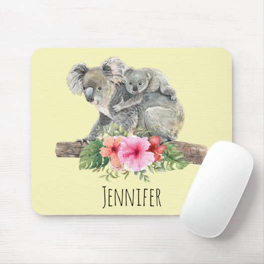 ウォーターカラーコアラベアーズカワイトマム&ベビー マウスパッド (マウス)