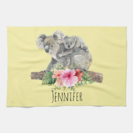 ウォーターカラーコアラベアーズキュートママ&ベビー キッチンタオル