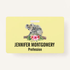 ウォーターカラーコアラベアーズキュートママ&ベビー バッジ