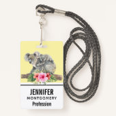 ウォーターカラーコアラベアーズキュートママ&ベビー バッジ (正面ランヤード)