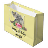 ウォーターカラーコアラベアーズキュートママ&ベビー ラージペーパーバッグ (正面アングル)