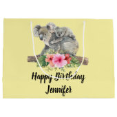 ウォーターカラーコアラベアーズキュートママ&ベビー ラージペーパーバッグ (裏面)