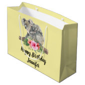 ウォーターカラーコアラベアーズキュートママ&ベビー ラージペーパーバッグ (裏面アングル)