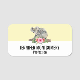 ウォーターカラーコアラベアーズキュートママ&ベビー 名札