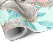 ウォーターカラーコアラママ、ベビーグリーンリーラッピング紙 ラッピングペーパー (ロールコーナー)