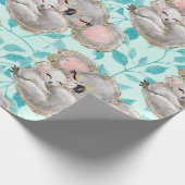 ウォーターカラーコアラママ、ベビーグリーンリーラッピング紙 ラッピングペーパー (角)