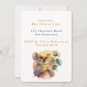 ウォーターカラーコアラ – 誕生日招待状カード 招待状 (裏面)