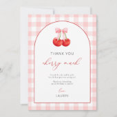 ウォーターカラーコケットさくらんぼ誕生日 サンキューカード (正面)