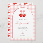 ウォーターカラーコケットさくらんぼ誕生日 サンキューカード (正面/裏面)