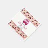 ウォーターカラーコケットさくらんぼ1st誕生日 スタンダードカクテルナプキン (角)