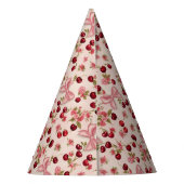 ウォーターカラーコケットさくらんぼ1st誕生日 パーティーハット (裏面)