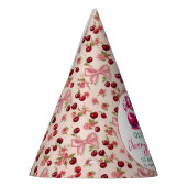 ウォーターカラーコケットさくらんぼ1st誕生日 パーティーハット (左)