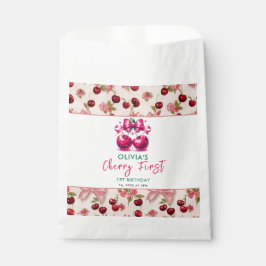 ウォーターカラーコケットさくらんぼ1st誕生日 フェイバーバッグ