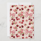 ウォーターカラーコケットさくらんぼ1st誕生日 招待状 (裏面)