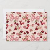 ウォーターカラーコケットさくらんぼ1st誕生日 招待状 (裏面)