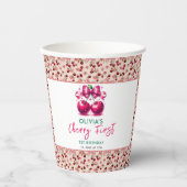 ウォーターカラーコケットさくらんぼ1st誕生日 紙コップ (正面)