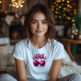 ウォーターカラーコケットさくらんぼ1st誕生日 tシャツ