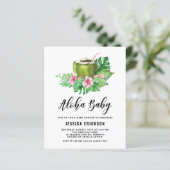 ウォーターカラーココナッツアロハベビーシャワー招待状 (スタンド正面)