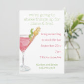 ウォーターカラーコスモポリタンカクテルストックザバー 招待状 (スタンド正面)