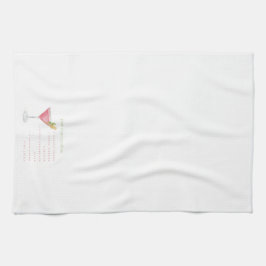 ウォーターカラーコスモポリタンカクテルレシピ キッチンタオル