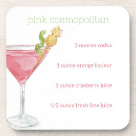 ウォーターカラーコスモポリタンカクテルレシピ コースター