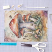 ウォーターカラーコテージコアマッシュルームデクページ紙 薄葉紙 (クラフト)