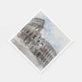 ウォーターカラーコロシアムローマイタリア スタンダードランチョンナプキン (角)