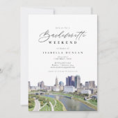 ウォーターカラーコロンブスオハイオシティスカイラインター 招待状 (正面)