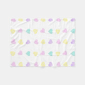 ウォーターカラーコンボハートパステル空白のブランケット フリースブランケット (正面(横))