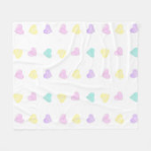 ウォーターカラーコンボハートパステル空白のブランケット フリースブランケット (正面(横))