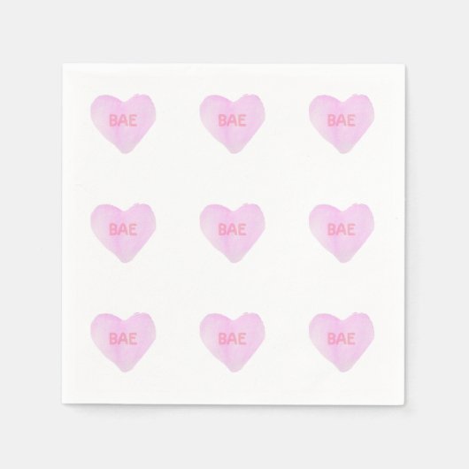 ウォーターカラーコンボハートビーナプキンズ スタンダードカクテルナプキン (正面)