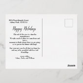 ウォーターカラーコージーウィンターハウスエステティックホリデーアート 箔シーズンポストカード (裏面)