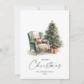 ウォーターカラーコージーホームクリスマスツリー シーズンカード (正面)