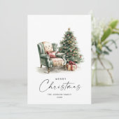 ウォーターカラーコージーホームクリスマスツリー シーズンカード (スタンド正面)